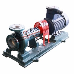 CHINA FACTORY IHF SERIES CENTRIFUGAL CHEMICAL ANTI-CORROSION PUMP MADE OF FLUOROPLASTICS, TRANSPORTING SULFURIC ACID OF ANY CONCENTRATION, SUBSTANCE, IHF50-32-160, WITH EXPLOSION-PROOF ELECTRIC MOTOR OF 4 KW, 3000 RPM